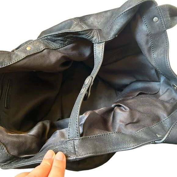 LUCKY BRAND Black Leather Purse Hobo Handbag - Picture 6 of 7